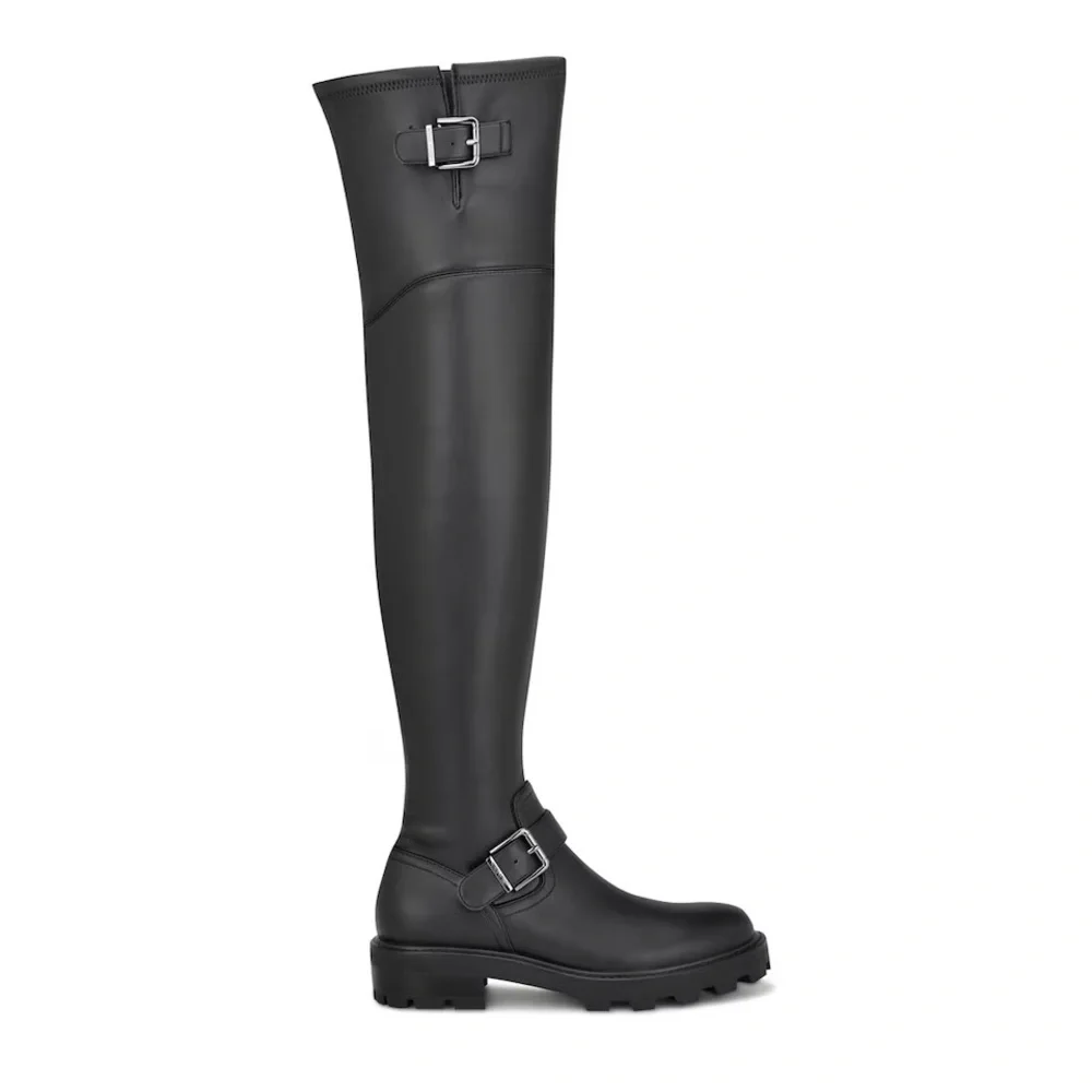 NWOT Nine West Nans Faux Leather Over-The-Knee OTK Pull-On Lug Sole Boot 7.5